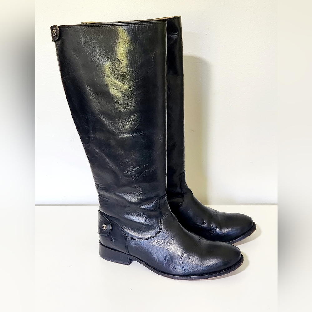 Frye Handcrafted Leather Melissa Riding Boots 8.5 Black